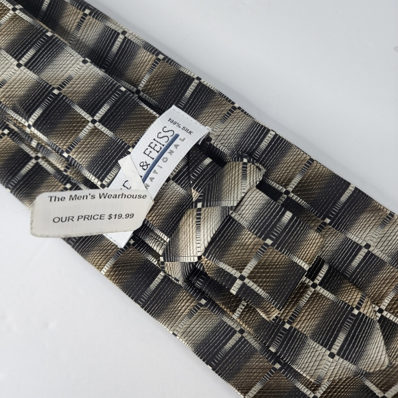 JOSEPH & FEISS Brown & Black Silk Tie. - Picture 4 of 6